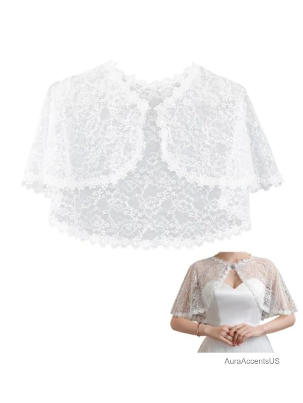 Lace Bridal Wedding Shawl Capelet Polyester Floral Wrap